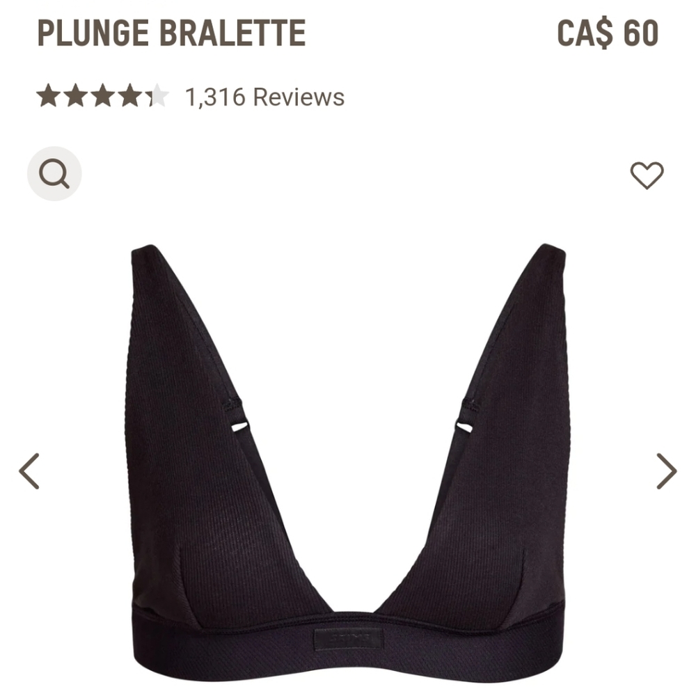 COPY - Skims cotton rib plunge bralette